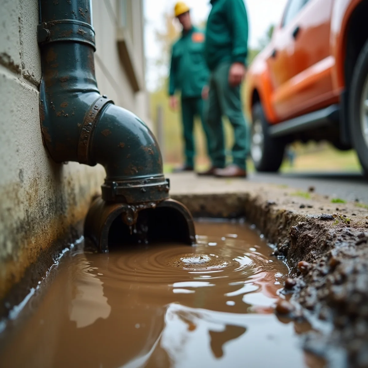 Ponding water soaking into soil beside open foundation ventilation grate