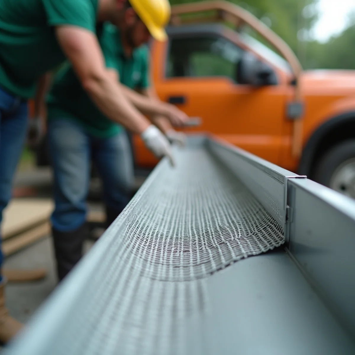 Close-up of interlocking anodized aluminum frame and stainless micro-mesh wire screen