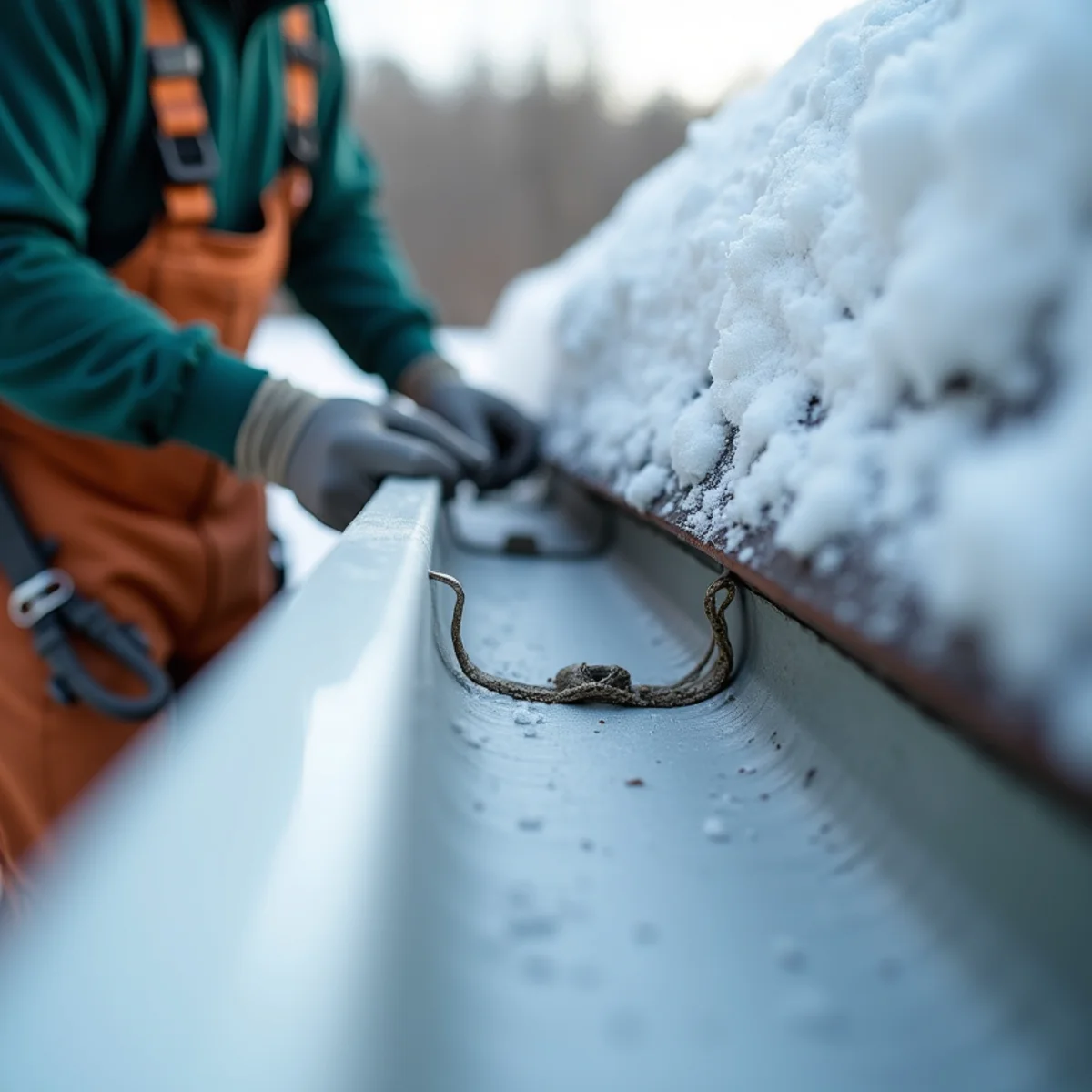 Close spacing of newly driven heavy-duty screw hangers along fascia line